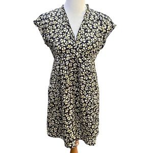 Zara Basic Z1975 Denim Cute Black & Yellow Print Babydoll Dress